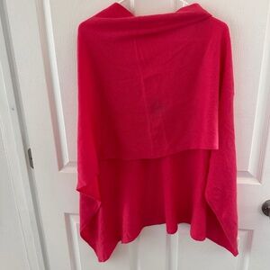 Pink Claudia Nichole Cashmere Pancho Shawl Pullover OS